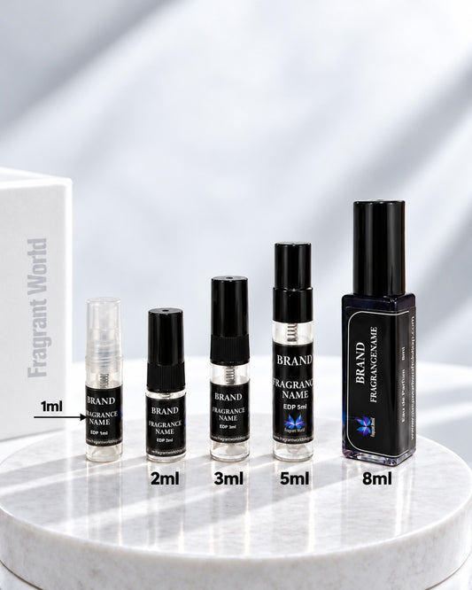 Fragrant World samples and decants — 1ml, 2ml, 3ml, 5ml and 8ml