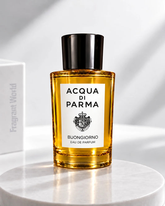 Acqua Di Parma BUONGIORNO | Recreate @visual reference 1 exactly as it is but my fragrance instead of the one in it, very naturally.
