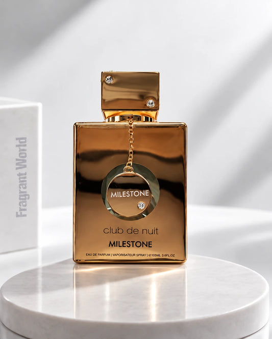 Armaf CLUB DE NUIT MILESTONE | Recreate @visual reference 1 exactly as it is but my fragrance instead of the one in it, very naturally.