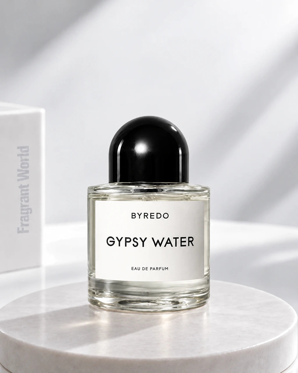 Byredo GYPSY WATER EDP | Recreate @visual reference 2 exactly as it is but my with my fragrance botlle instead of the one in it, very naturally.