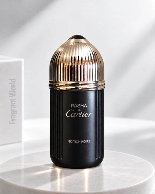 Cartier PASHA DE CARTIER ÉDITION NOIRE | Recreate @visual reference 2 exactly as it is but my fragrance instead of the one in it, very naturally.