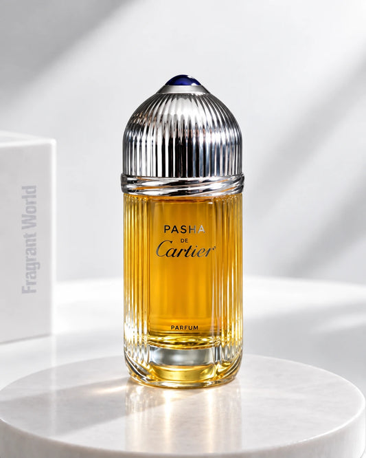 Cartier PASHA DE CARTIER Parfum | Recreate @visual reference 2 exactly as it is but my fragrance instead of the one in it, very naturally.