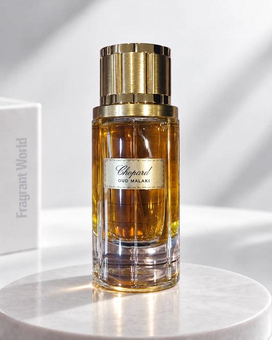 Chopard OUD MALAKI | Recreate @visual reference 2 exactly as it is but my fragrance instead of the one in it, very naturally.