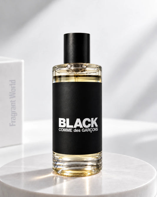 Comme des Garcons BLACK EDT | Recreate @visual reference 2 exactly as it is but my fragrance instead of the one in it, very naturally.