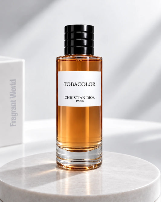 Dior 'Maison Christian Dior' TOBACOLOR | Recreate @visual reference 2 exactly as it is but my with my fragrance botlle instead of the one in it, very naturally.