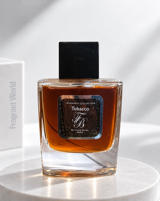 Franck Boclet TOBACCO | Recreate @visual reference 2 exactly as it is but my fragrance instead of the one in it, very naturally.