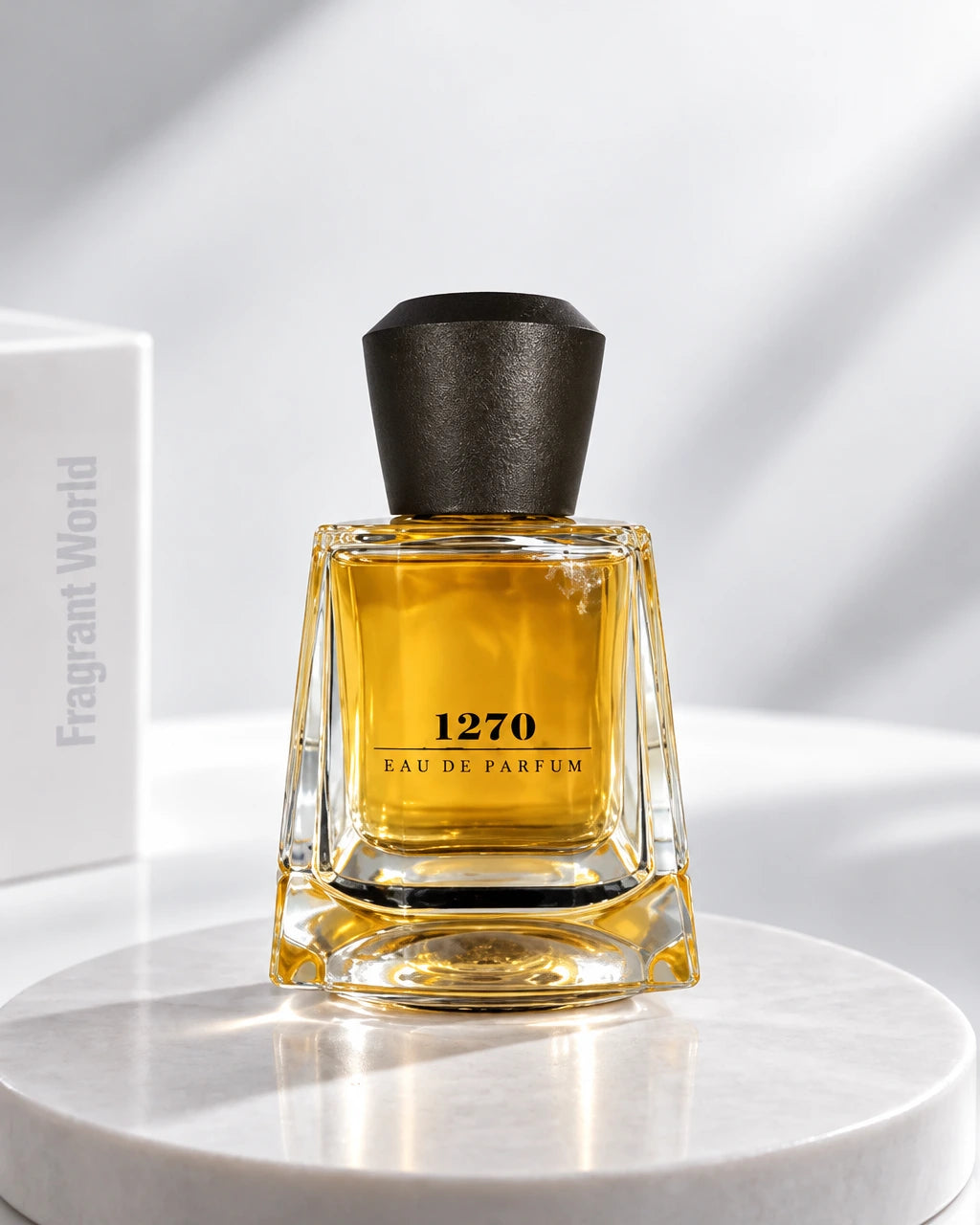 Frapin 1270 | Recreate @visual reference 2 exactly as it is but my fragrance instead of the one in it, very naturally.