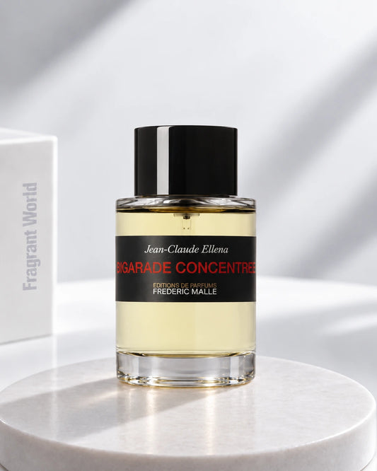 Frederic Malle BIGARADE CONCENTREE | Recreate @visual reference 2 exactly as it is but my with my fragrance botlle instead of the one in it, very naturally.