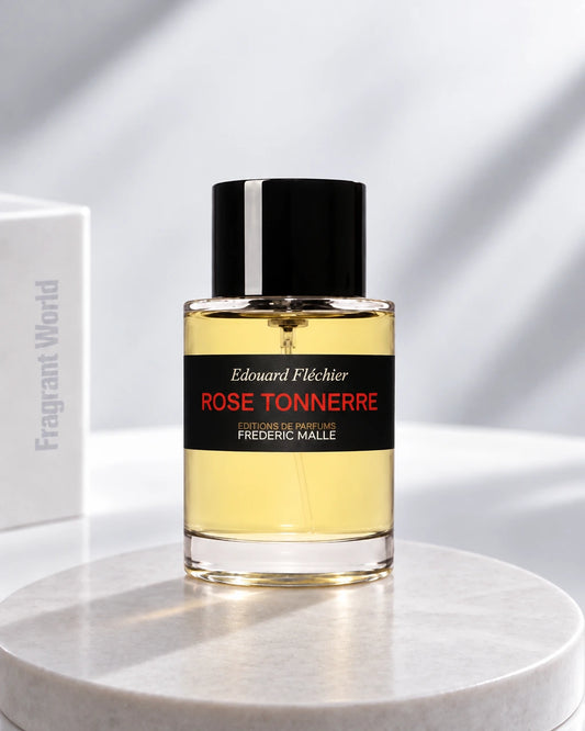 Frederic Malle ROSE TONNERRE | Recreate @visual reference 2 exactly as it is but my with my fragrance botlle instead of the one in it, very naturally.