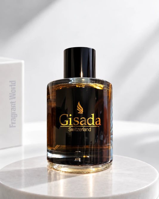 Gisada AMBASSADOR MEN | Recreate @visual reference 2 exactly as it is but my fragrance instead of the one in it, very naturally.