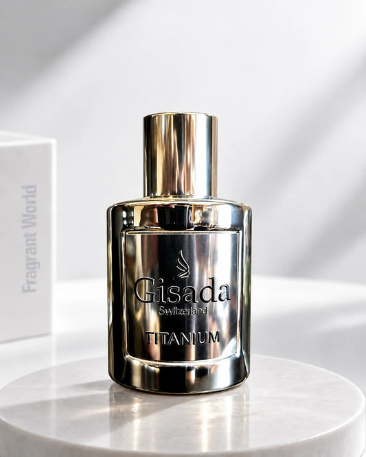Gisada TITANIUM | Recreate @visual reference 2 exactly as it is but my fragrance instead of the one in it, very naturally.
