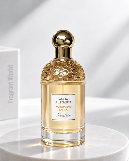 Guerlain 'Aqua Allegoria' MANDARINE BASILIC | Recreate @visual reference 2 exactly as it is but my fragrance instead of the one in it, very naturally.