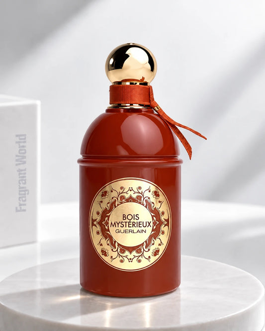 Guerlain "Les Absolus d'Orient" BOIS MYSTERIEUX | Recreate @visual reference 2 exactly as it is but my fragrance instead of the one in it, very naturally.