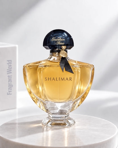 Guerlain SHALIMAR EDT | Recreate @visual reference 2 exactly as it is but my fragrance instead of the one in it, very naturally.