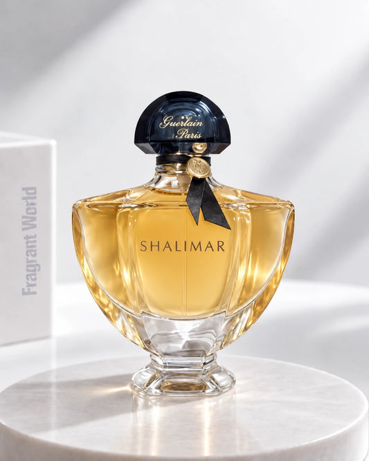 Guerlain SHALIMAR EDT | Recreate @visual reference 2 exactly as it is but my fragrance instead of the one in it, very naturally.