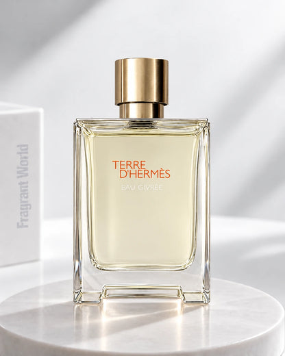 Hermès TERRE D'HERMES EAU GIVRÉE | Recreate @visual reference 2 exactly as it is but my fragrance instead of the one in it, very naturally.