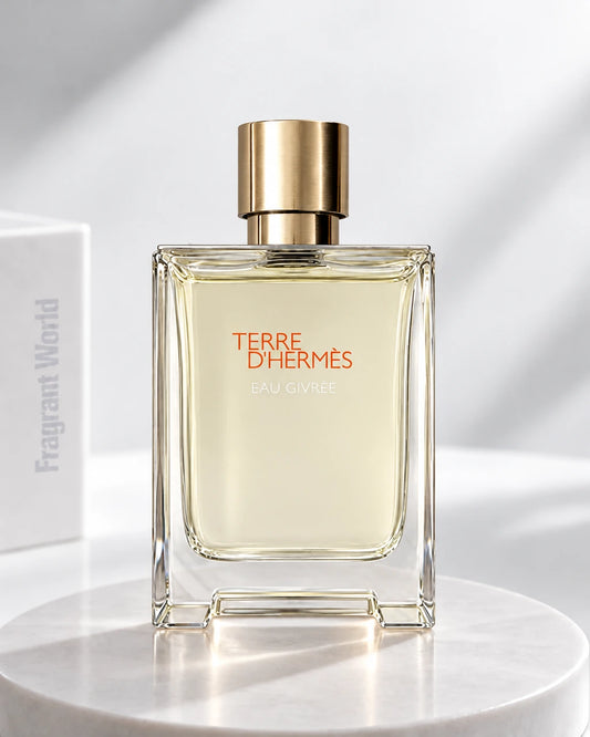 Hermès TERRE D'HERMES EAU GIVRÉE | Recreate @visual reference 2 exactly as it is but my fragrance instead of the one in it, very naturally.