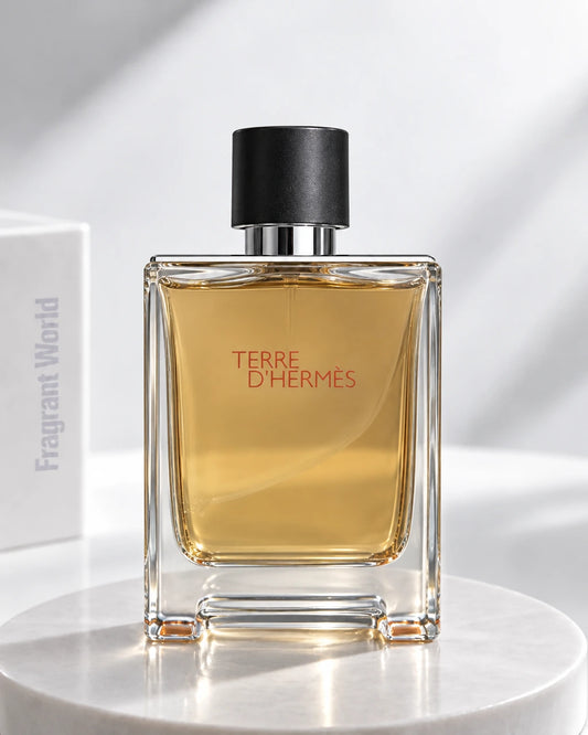 Hermès TERRE D'HERMES EAU INTENSE VETIVER | Recreate @visual reference 2 exactly as it is but my fragrance instead of the one in it, very naturally.