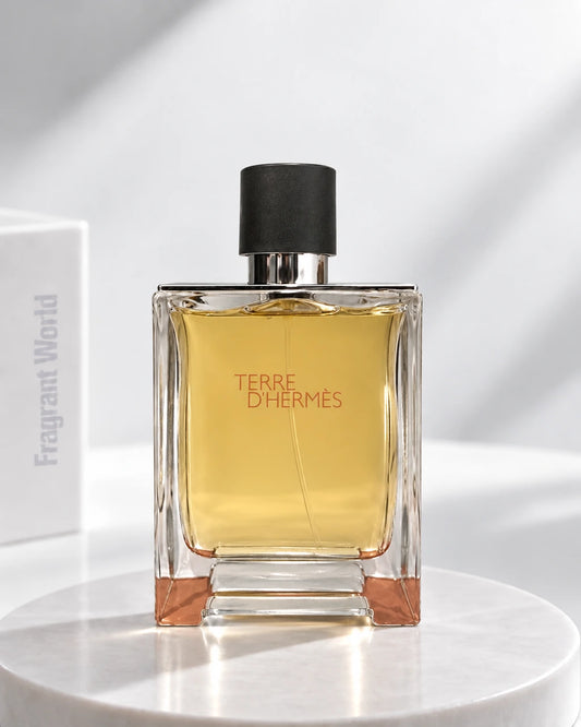 Hermès TERRE D'HERMES EDT | Recreate @visual reference 2 exactly as it is but my fragrance instead of the one in it, very naturally.