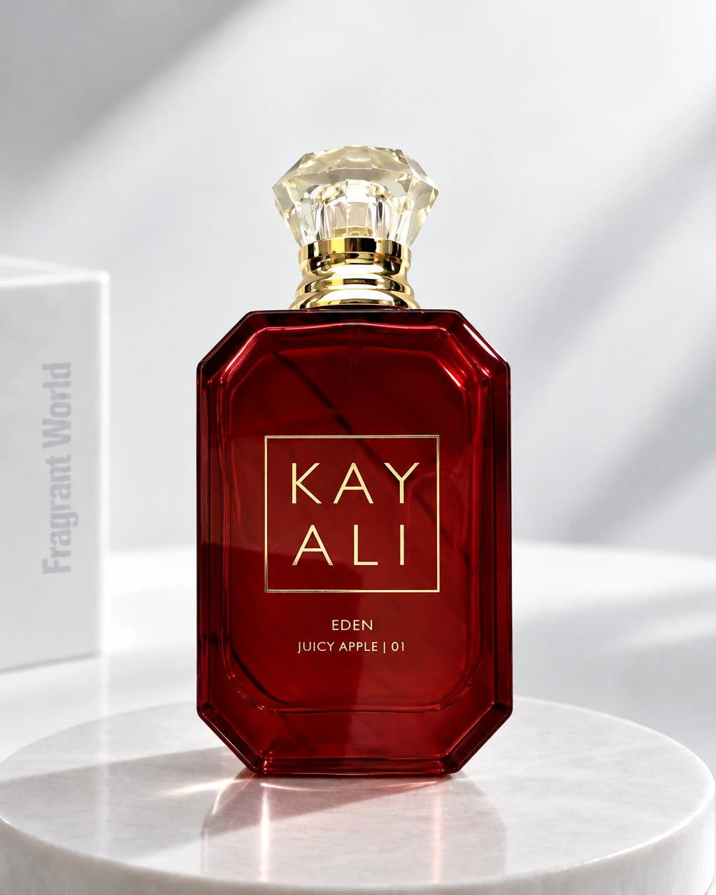 Kayali EDEN JUICY APPLE | 01 | Recreate @visual reference 2 exactly as it is but my fragrance instead of the one in it, very naturally.