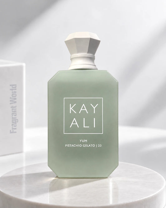 Kayali YUM PISTACHIO GELATO | 33 | Recreate @visual reference 2 exactly as it is but my fragrance instead of the one in it, very naturally.