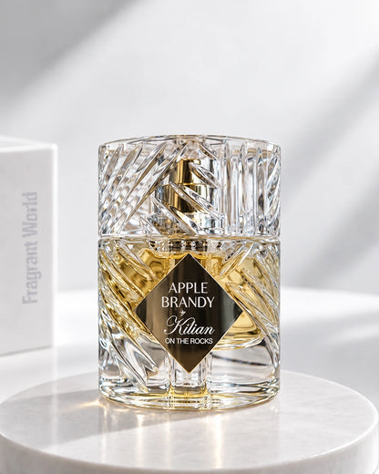 Kilian APPLE BRANDY ON THE ROCKS | Recreate @visual reference 2 exactly as it is but my fragrance instead of the one in it, very naturally.