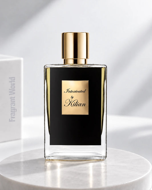 Kilian INTOXICATED | Recreate @visual reference 2 exactly as it is but my fragrance instead of the one in it, very naturally.