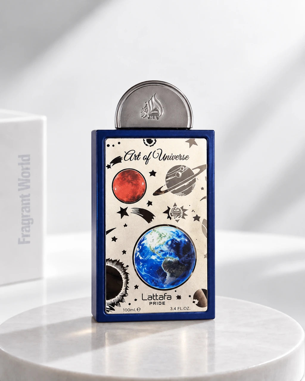 Lattafa ART OF UNIVERSE | Recreate @visual reference 2 exactly as it is but my fragrance instead of the one in it, very naturally.
