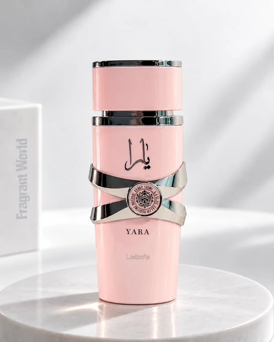 Lattafa Perfumes YARA | Recreate @visual reference 2 exactly as it is but my fragrance instead of the one in it, very naturally.