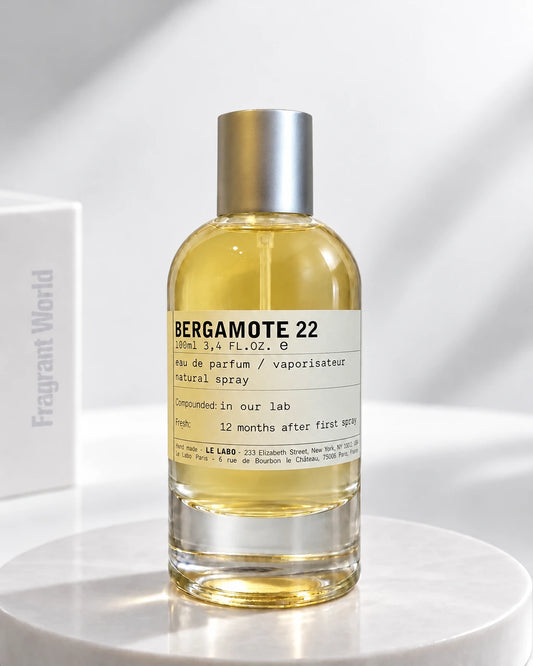 Le Labo BERGAMOTE 22 | Recreate @visual reference 2 exactly as it is but my fragrance instead of the one in it, very naturally.
