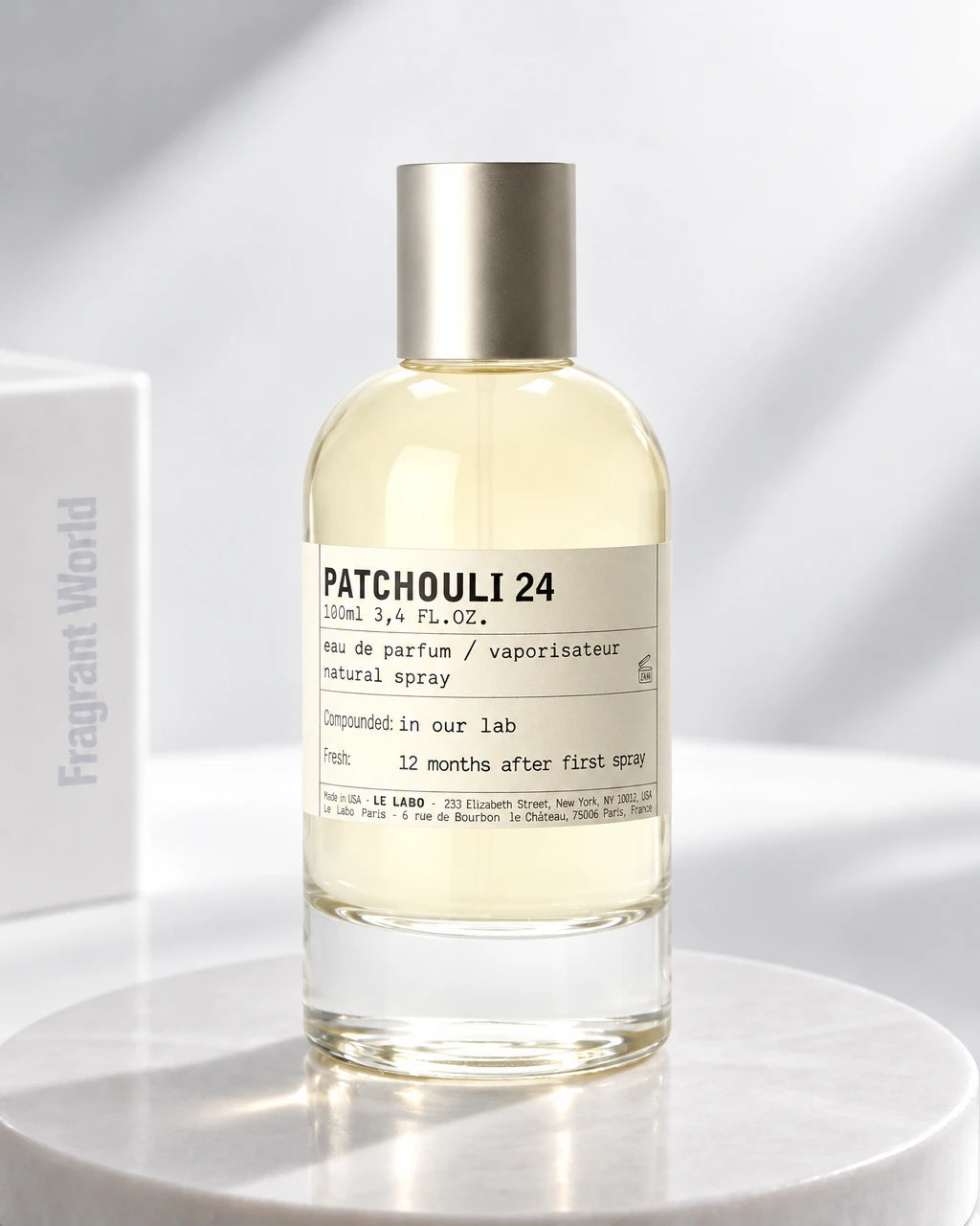Le Labo PATCHOULI 24 | Recreate @visual reference 2 exactly as it is but my fragrance instead of the one in it, very naturally.