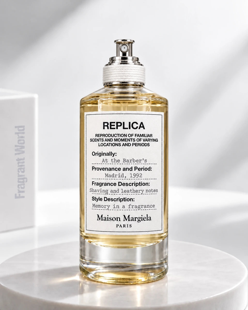 Maison Margiela 'Replica' AT THE BARBER'S | Recreate @visual reference 2 exactly as it is but my fragrance instead of the one in it, very naturally.