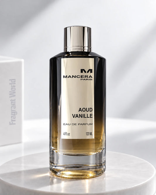 Mancera AOUD VANILLE | Recreate @visual reference 2 exactly as it is but my fragrance instead of the one in it, very naturally.
