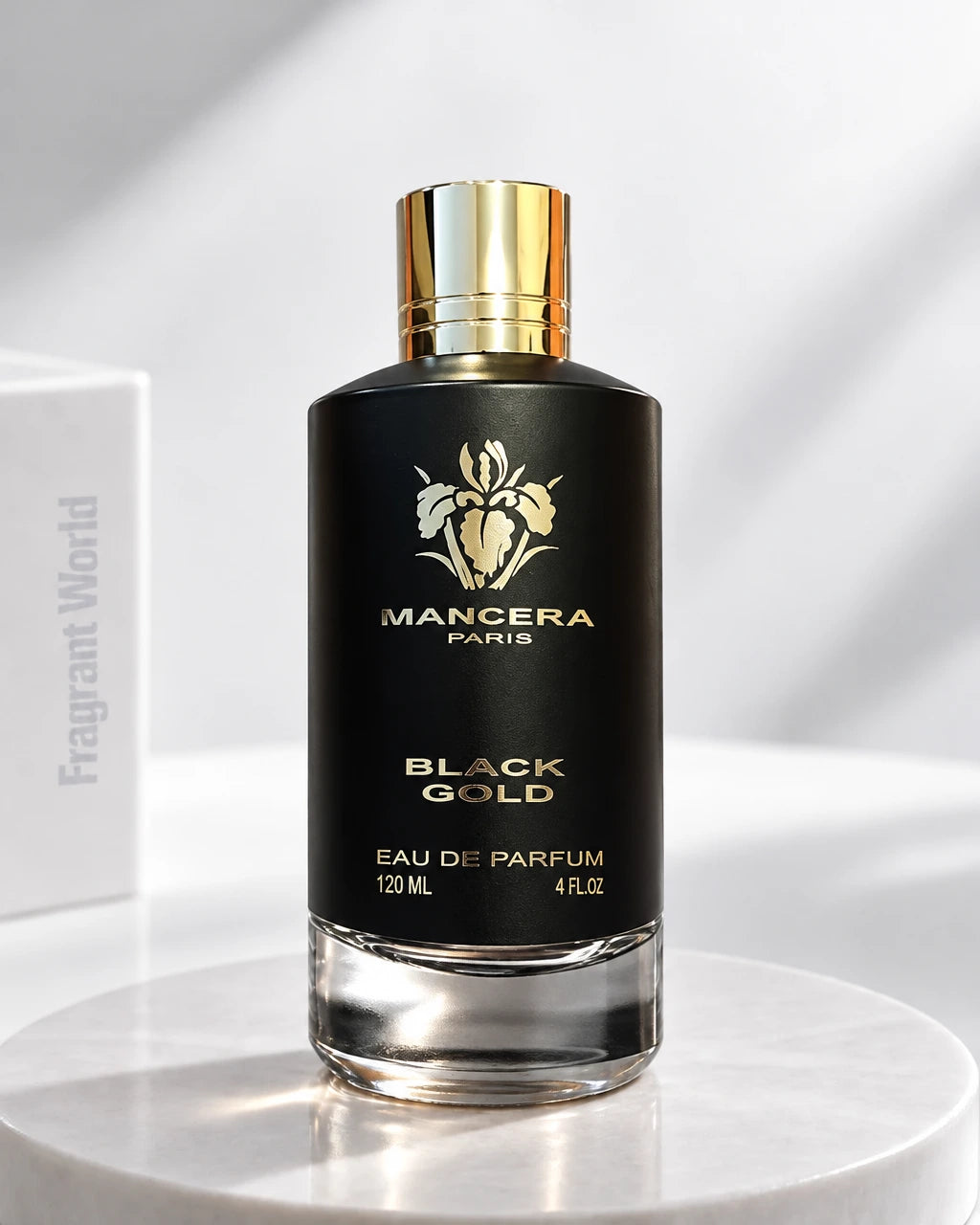 Mancera BLACK GOLD | Recreate @visual reference 2 exactly as it is but my fragrance instead of the one in it, very naturally.