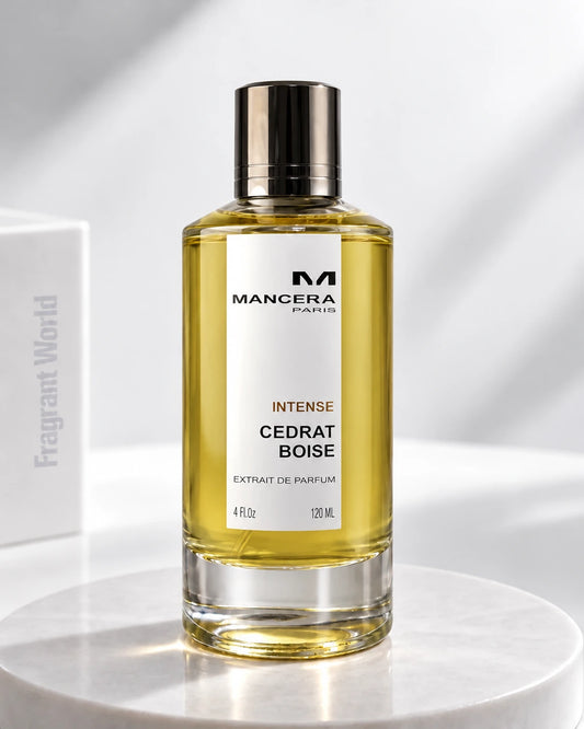 Mancera CEDRAT BOISE INTENSE | Recreate @visual reference 2 exactly as it is but my fragrance instead of the one in it, very naturally.