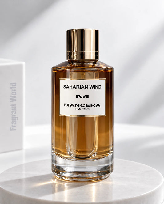 Mancera SAHARIAN WIND | Recreate @visual reference 2 exactly as it is but my fragrance instead of the one in it, very naturally.