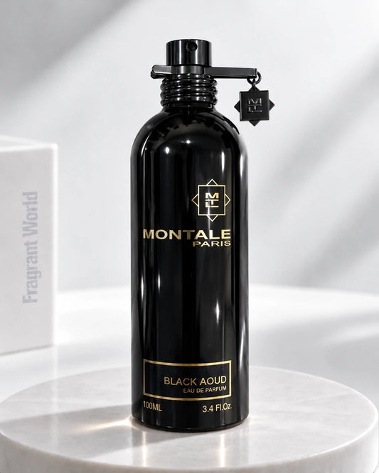 Montale BLACK AOUD | Recreate @visual reference 2 exactly as it is but my fragrance instead of the one in it, very naturally.