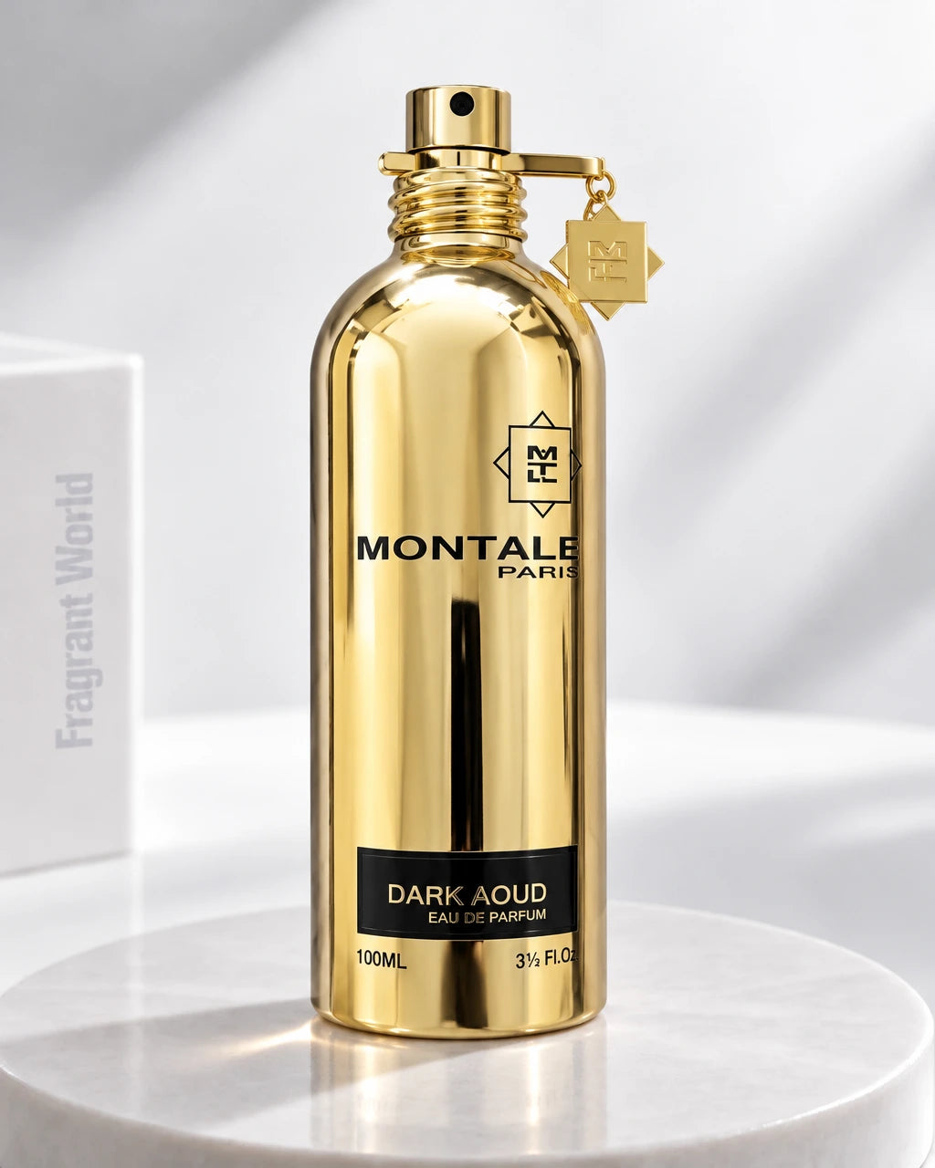 Montale DARK AOUD | Recreate @visual reference 2 exactly as it is but my fragrance instead of the one in it, very naturally.