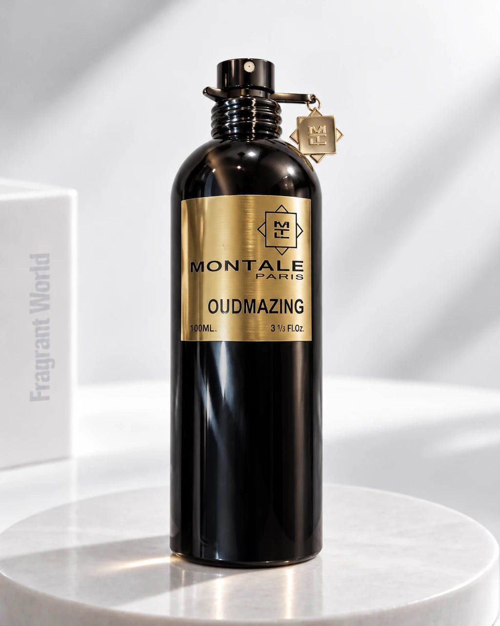 Montale OUDMAZING | Recreate @visual reference 2 exactly as it is but my fragrance instead of the one in it, very naturally.