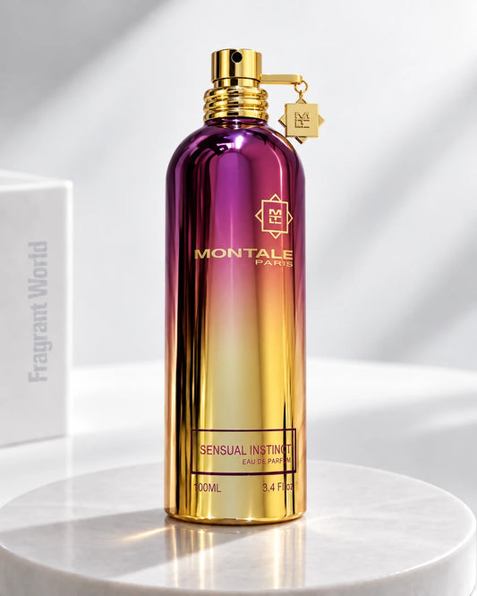 Montale SENSUAL INSTINCT | Recreate @visual reference 2 exactly as it is but my fragrance instead of the one in it, very naturally.
