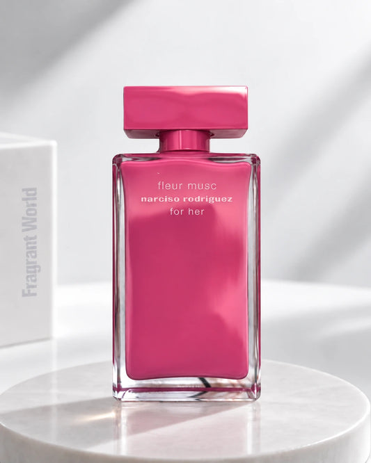 Narciso Rodriguez NARCISO RODRIGUEZ FOR HER FLEUR MUSC | Recreate @visual reference 2 exactly as it is but my fragrance instead of the one in it, very naturally.