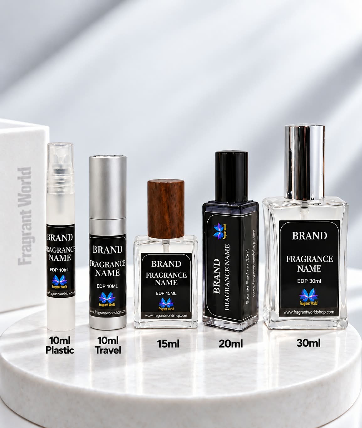 Tamanhos de decants — 10ml a 30ml