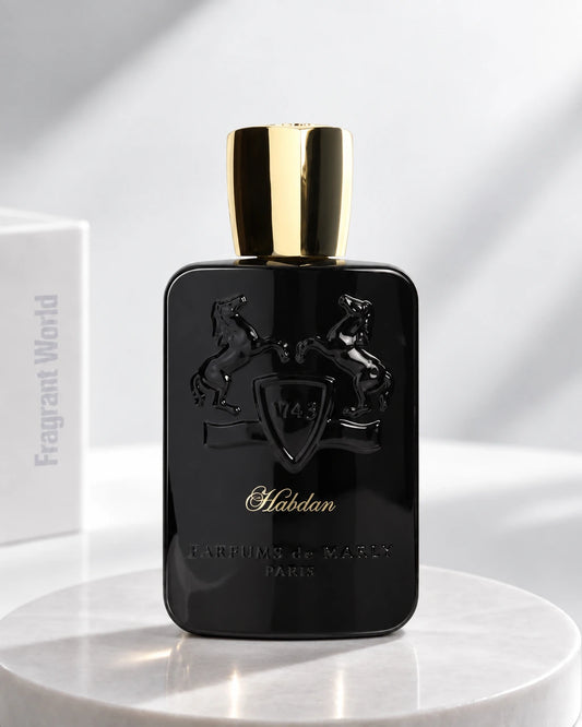 Parfums de Marly Habdan | Recreate @visual reference 2 exactly as it is but my fragrance instead of the one in it, very naturally.