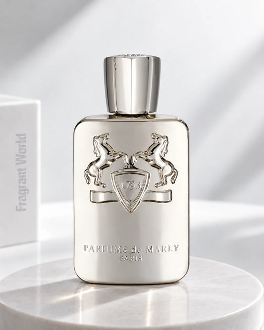 Parfums de Marly PEGASUS | Recreate @visual reference 2 exactly as it is but my fragrance instead of the one in it, very naturally.