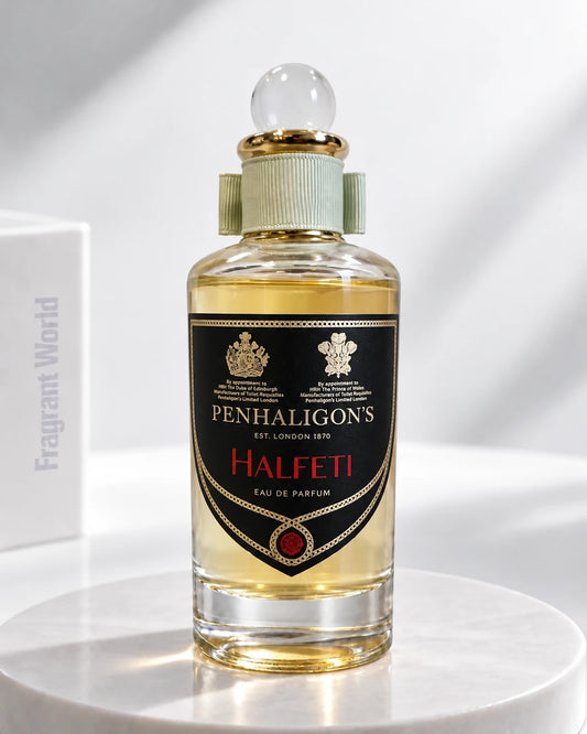 Penhaligon's HALFETI | Recreate @visual reference 2 exactly as it is but my fragrance instead of the one in it, very naturally.