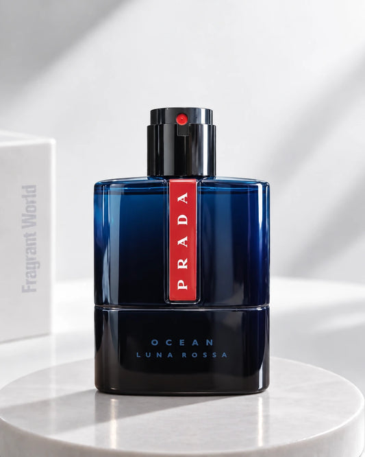 Prada LUNA ROSSA OCEAN EDT | Recreate @visual reference 2 exactly as it is but my fragrance instead of the one in it, very naturally.