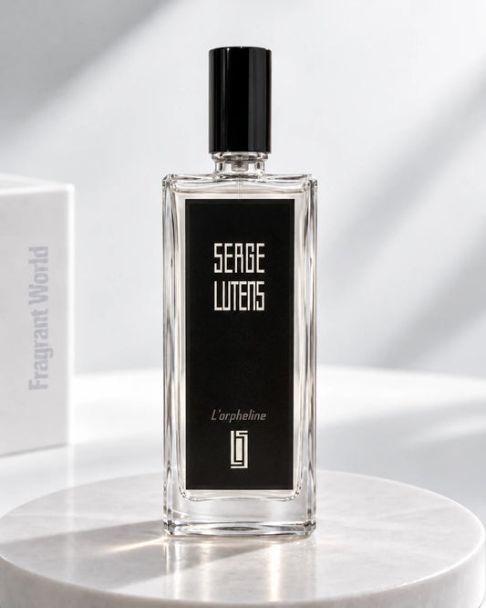 Serge Lutens L'ORPHELINE | Recreate @visual reference 2 exactly as it is but my fragrance instead of the one in it, very naturally.