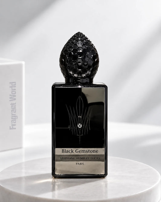Stephane Humbert Lucas BLACK GEMSTONE | Recreate @visual reference 2 exactly as it is but my fragrance instead of the one in it, very naturally.