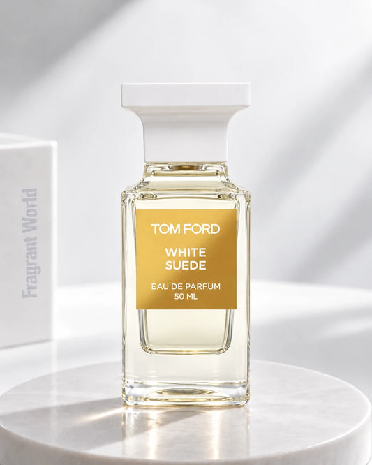 Tom Ford WHITE SUEDE | Recreate @visual reference 2 exactly as it is but my fragrance instead of the one in it, very naturally.