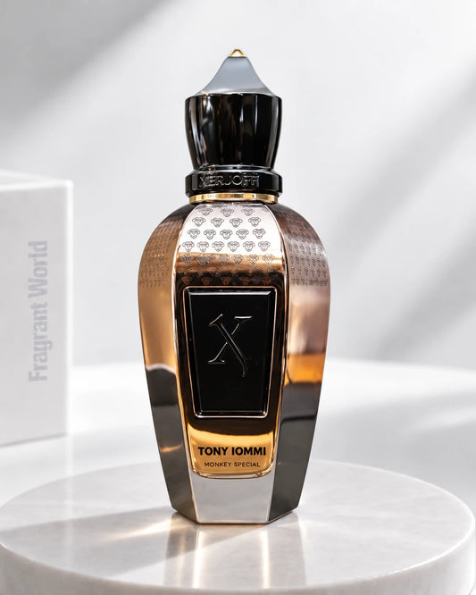 Xerjoff TONY IOMMI MONKEY SPECIAL | Recreate @visual reference 2 exactly as it is but my fragrance instead of the one in it, very naturally.